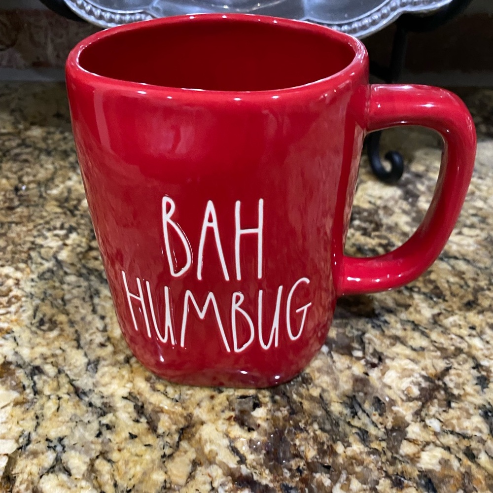 Rae Dunn BAH HUMBUG vibrant red 19.5oz mug - Brand new - never used!